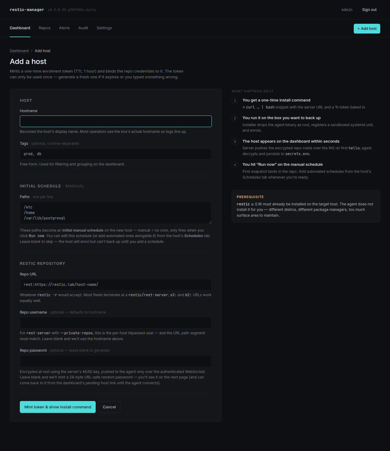 Add host